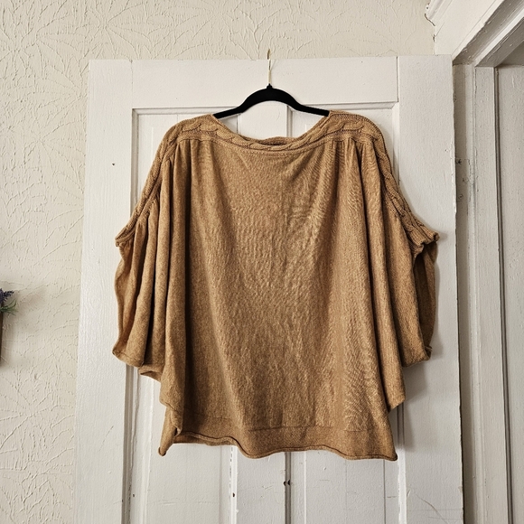 Kye Mi Sweaters - Kye Mi Wool Blend Mustard 3/4 Dolman Butterfly Sleeve Knit Sweater Women's S NWT